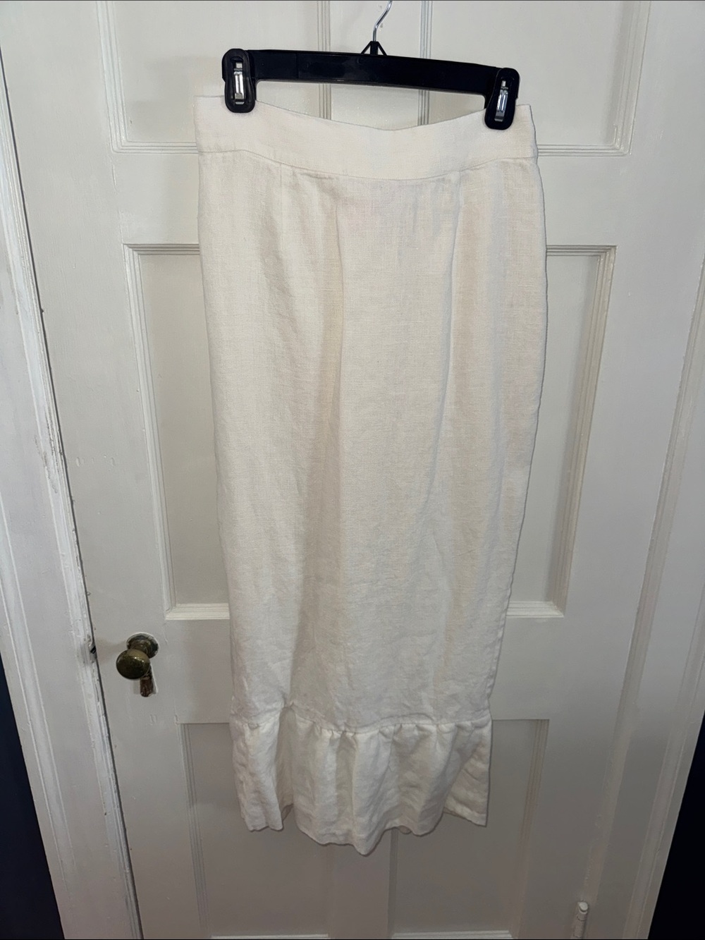 Posse White Maxi Skirt with Ruffle Hem